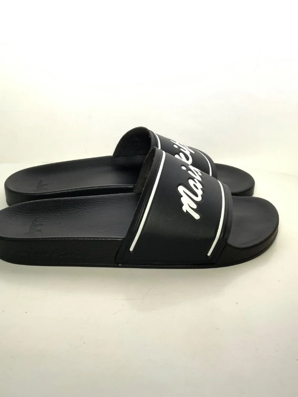 Men's Maison Kitsune Black White Slides on Casual Shoes Size 42
